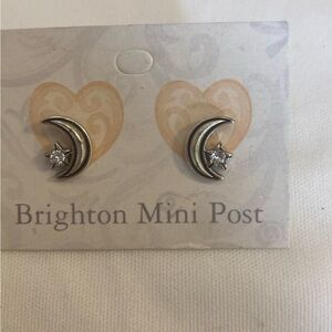 Brighton Mini Post Half Moon Post for Pierced Ears Clear Crystal Lunar
